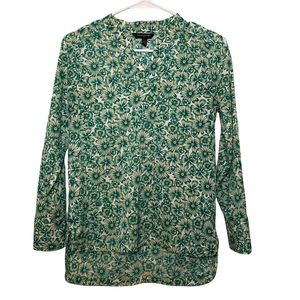 Banana Republic Green Floral Blouse, Size XXSP